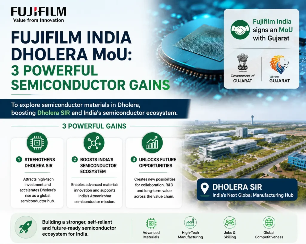 Current image: Fujifilm India Dholera MoU: 3 Powerful Semiconductor Gains