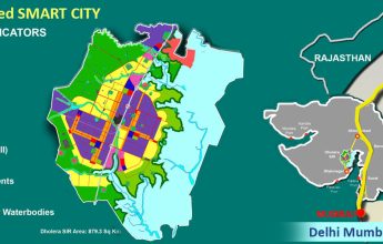 Map of Dholera SIR showing sectors and employee housing zones